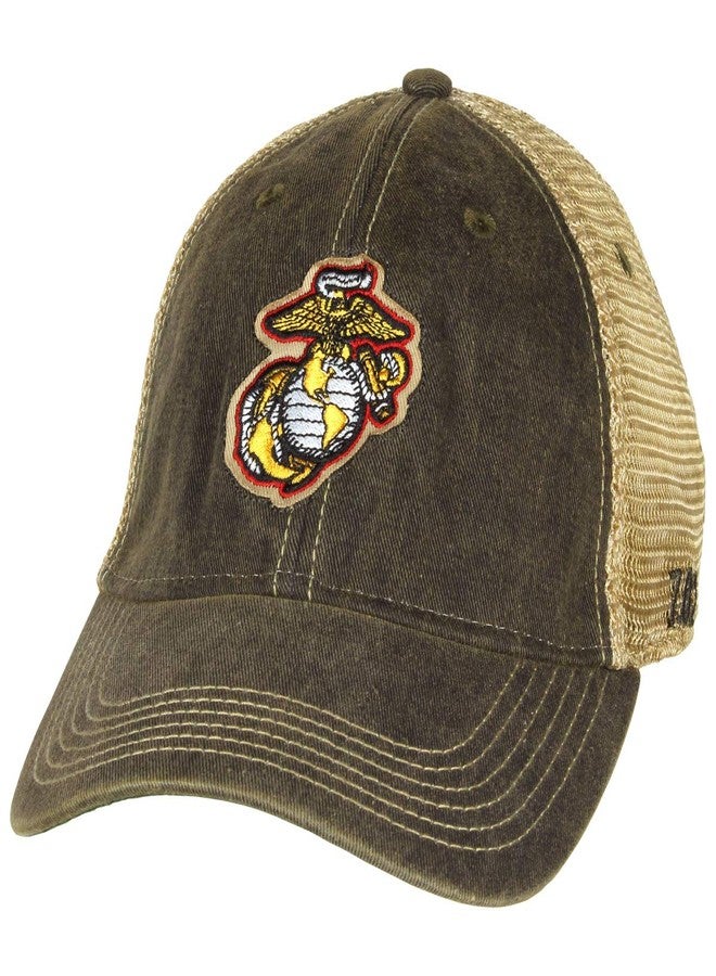 7.62 Design USMC Eagle Globe & Anchor Logo Vintage Trucker Hat Black - Image 1